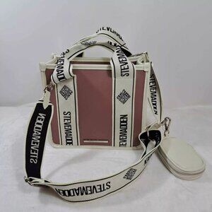 NWT STEVE MADDEN BWEBBER SATCHEL CROSSBODY BAG W AIR POD CASE PINK TIK TOK